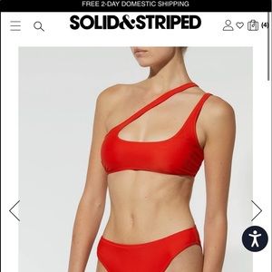 Solid and Striped Bikini Top